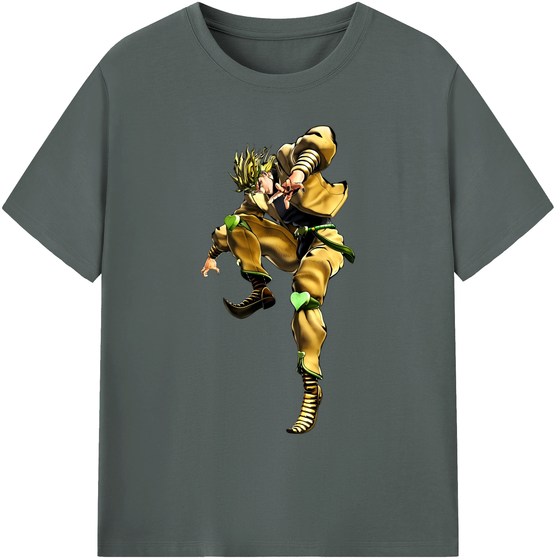 （画像用） ジョジョの奇妙な冒険 ディオ?ブランドー JoJo's Bizarre Adventure Dio Brando 綿100％ メンズ半袖Tシャツ｜肌触りやわらか＆通気性